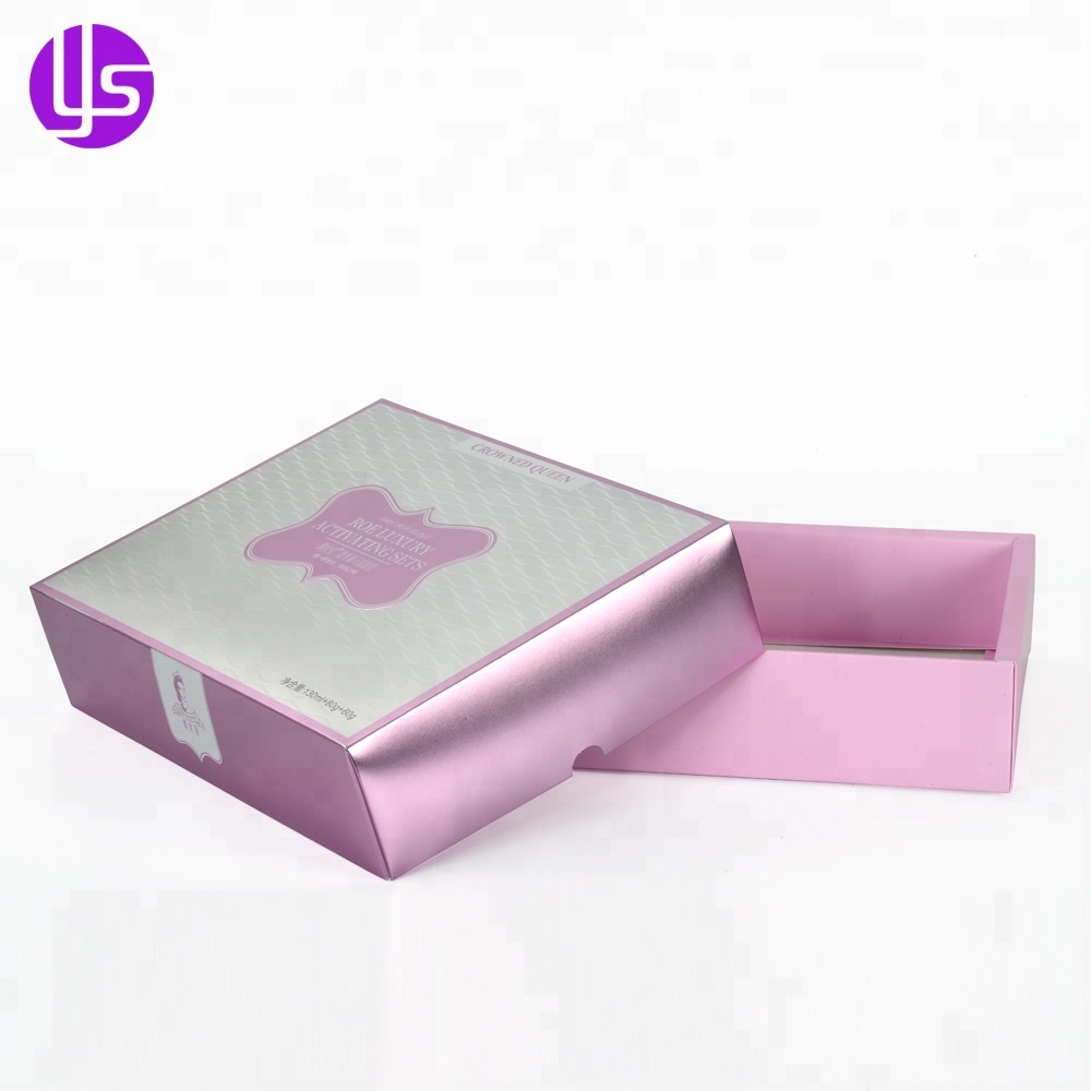 Lift Off Lid Metallic Paper Cardboard Cosmetic Beauty Gift Set Packaging Box  - Guangzhou Yison Printing Co.,Ltd