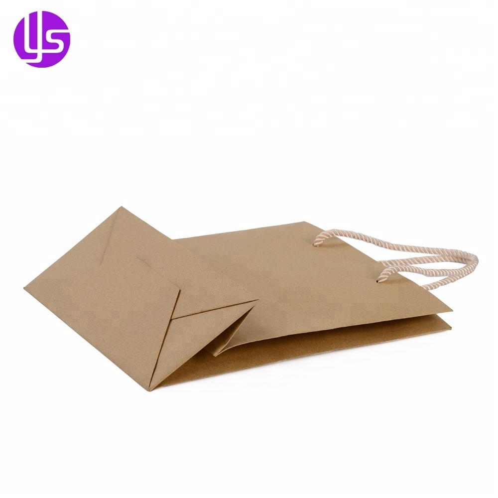 Wholesale Cheap Decorate Eco Friendly Personalized Small Brown Craft Paper Bag with Handles