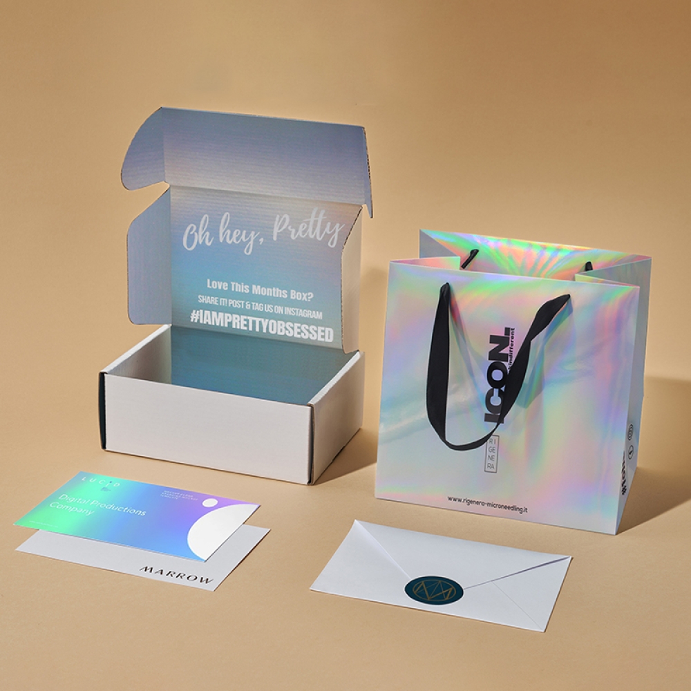 Cajas holográficas de papel con logotipo personalizado