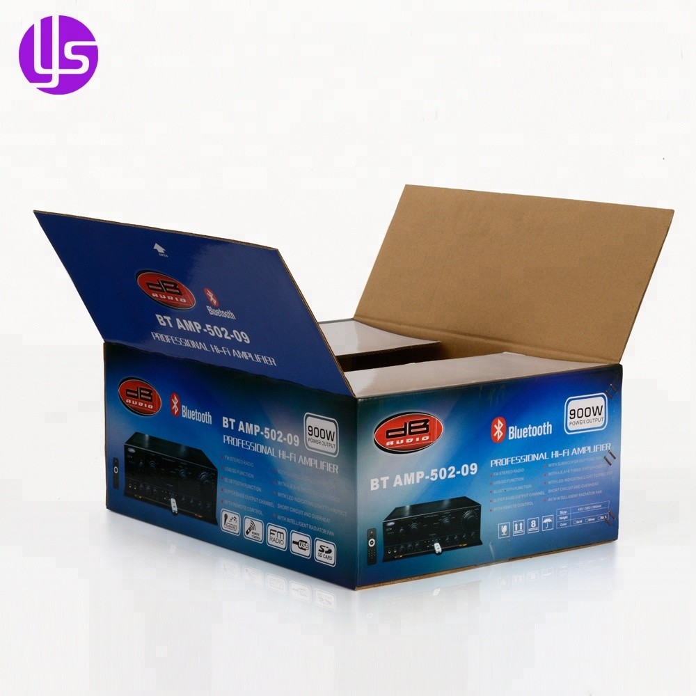 Caixa de papel ondulado de parede dupla externa com impressão em cores personalizadas Caixa de embalagem para envio de produtos para eletrodomésticos