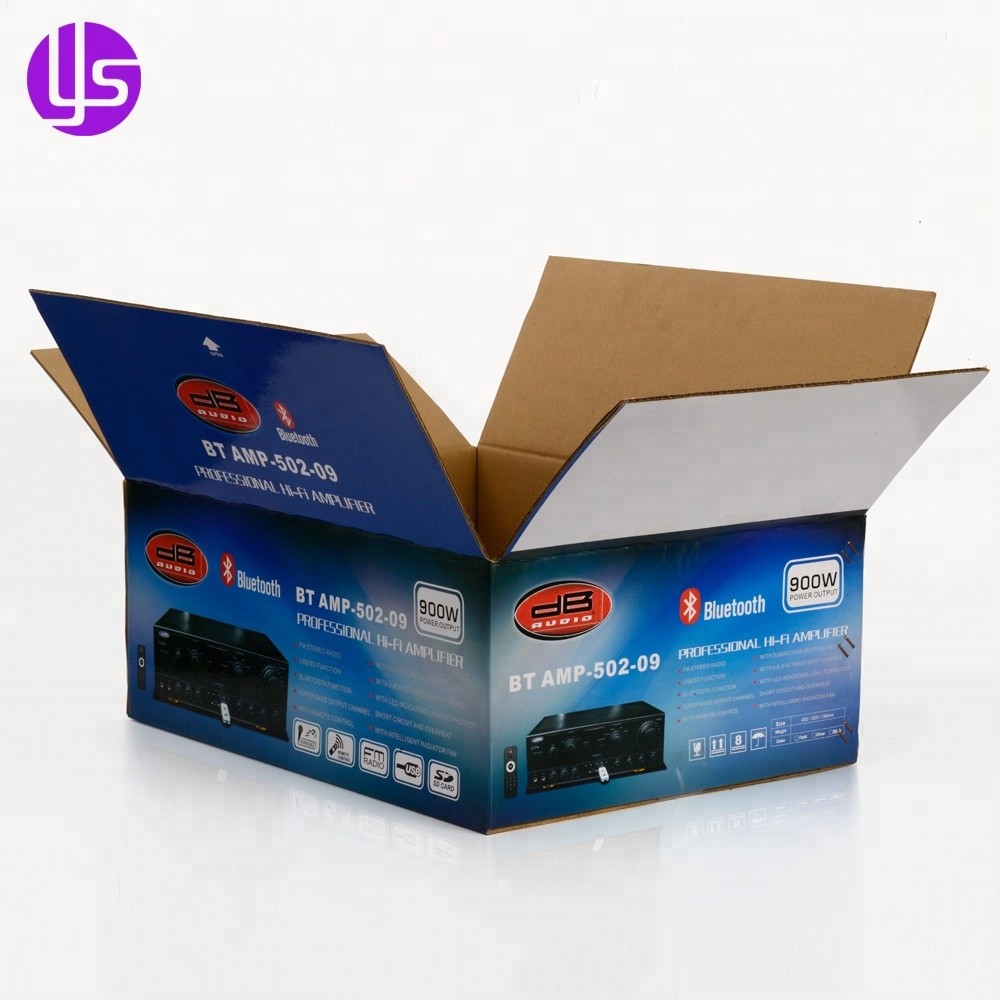 Caixa de papel ondulado de parede dupla externa com impressão em cores personalizadas Caixa de embalagem para envio de produtos para eletrodomésticos