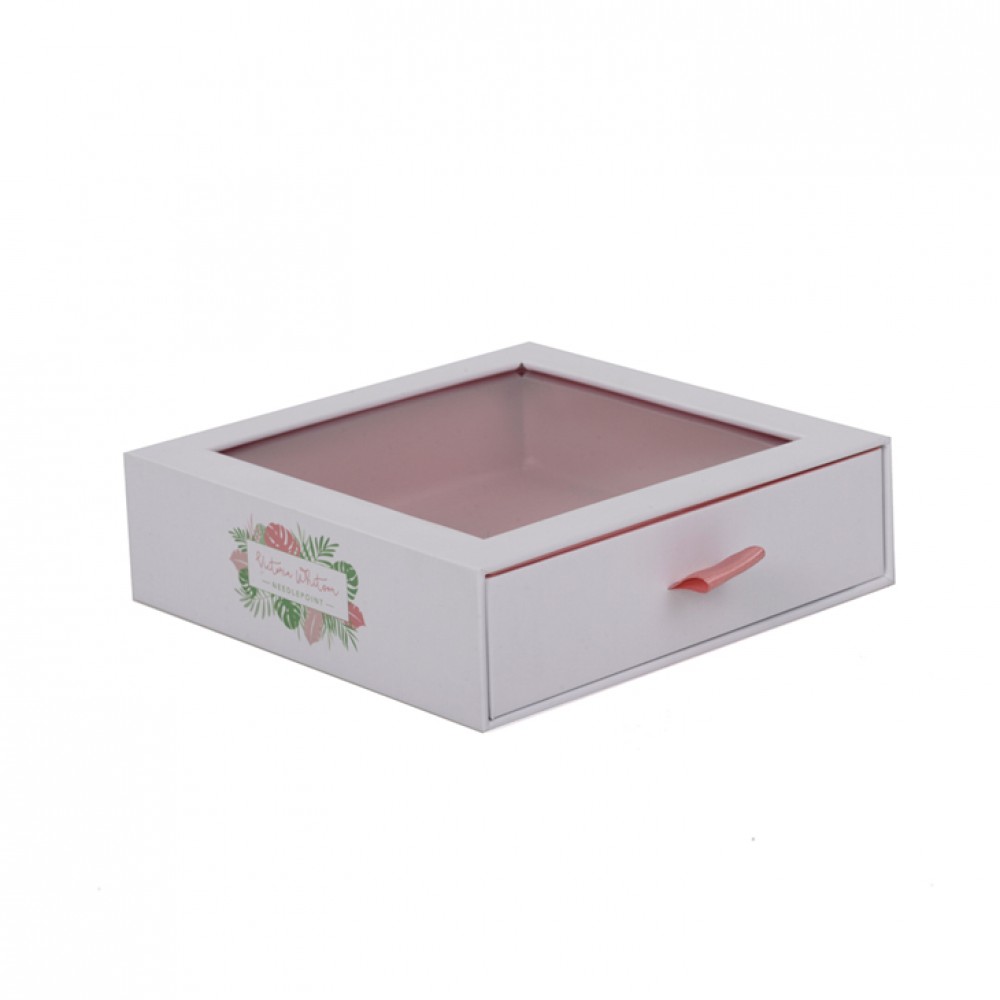 Boîte-cadeau coloré fait sur commande de tiroir coulissant de carton d'impression avec la fenêtre de PVC