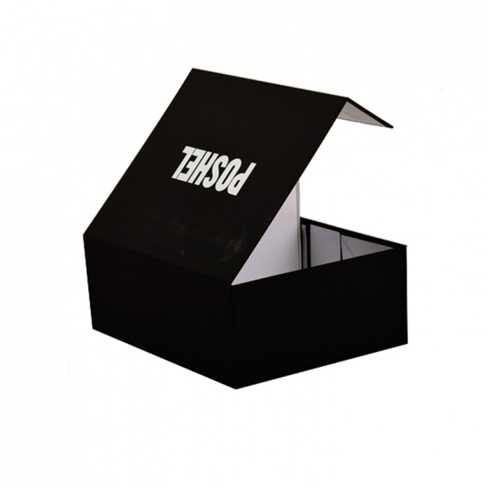 Caja de empaquetado cuadrada magnética del sombrero del paquete plano/caja de empaquetado de la gorra de béisbol en negro mate