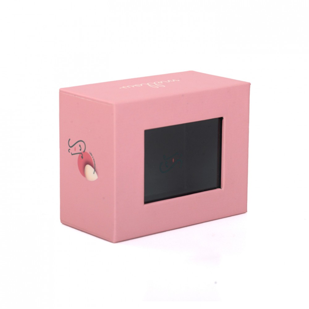 Kundenspezifische kleine Geschenkbox aus PVC mit Fenster in Rosa