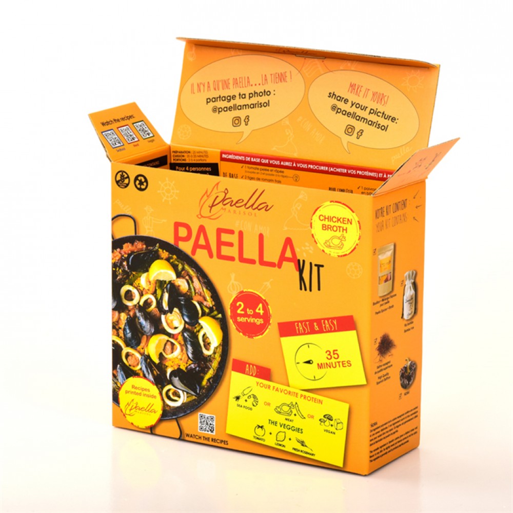 Caja de paella de papel de impresión personalizada Caja de paella de embalaje