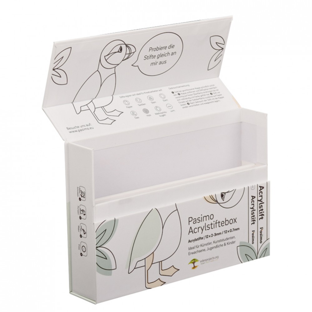 Kundenspezifische Acrylstifte-Verpackungsbox / Pigmentstift-Box-Verpackung
