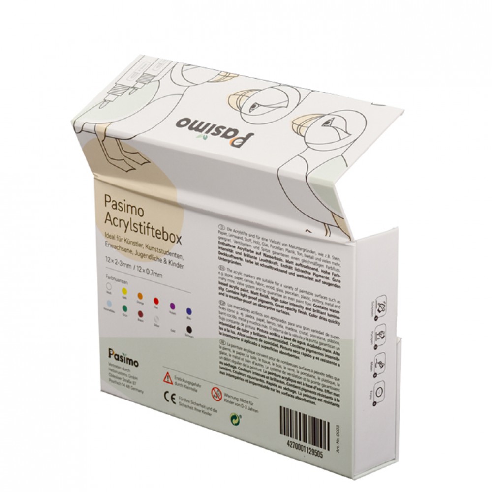 Kundenspezifische Acrylstifte-Verpackungsbox / Pigmentstift-Box-Verpackung