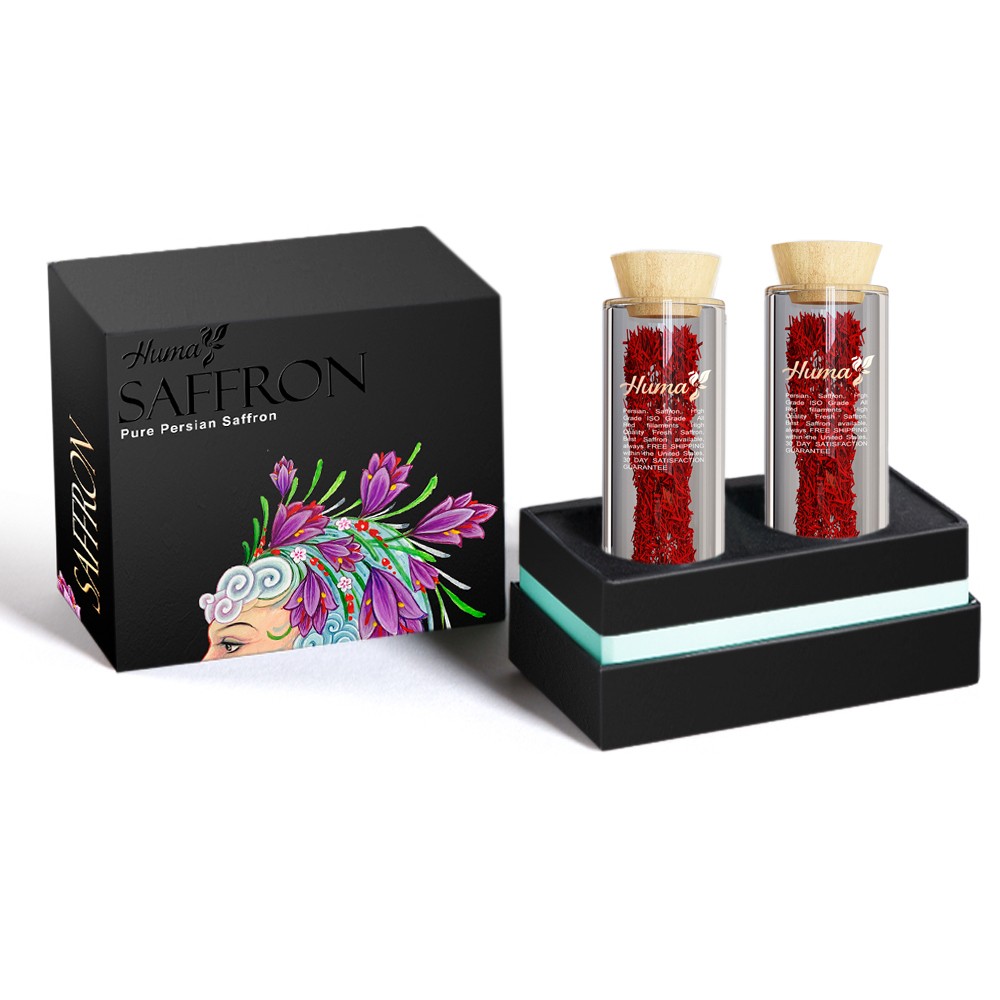 Caja de embalaje de tarro de azafrán de lujo personalizada, caja de embalaje de botella de azafrán para azafrán súper Negin