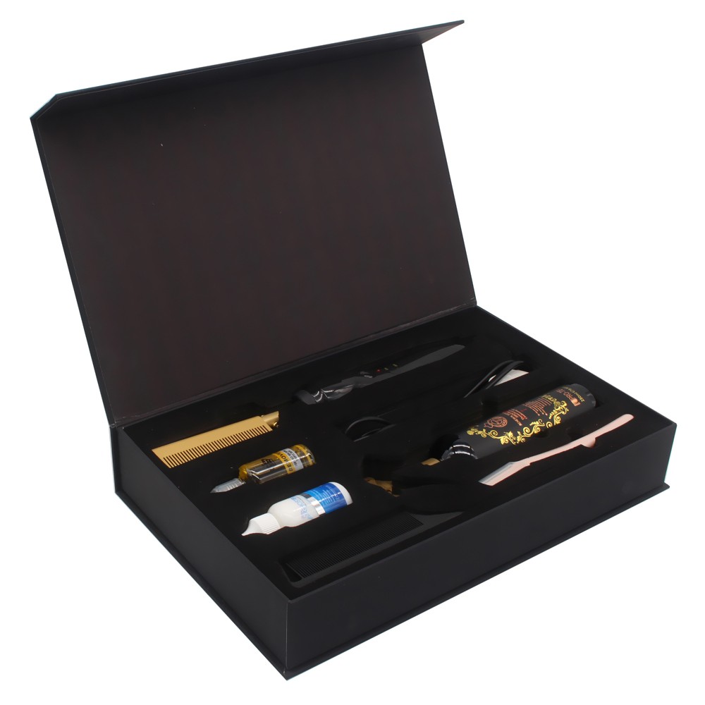 Boîte d'emballage de jeu d'outils de coupe de cheveux magnétique en carton personnalisé