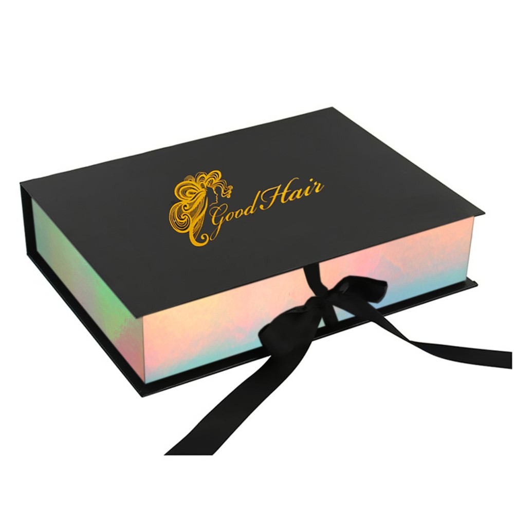 Paquete de caja de regalo de peluca de extensión de tejido de paquete de cabello con logotipo personalizado