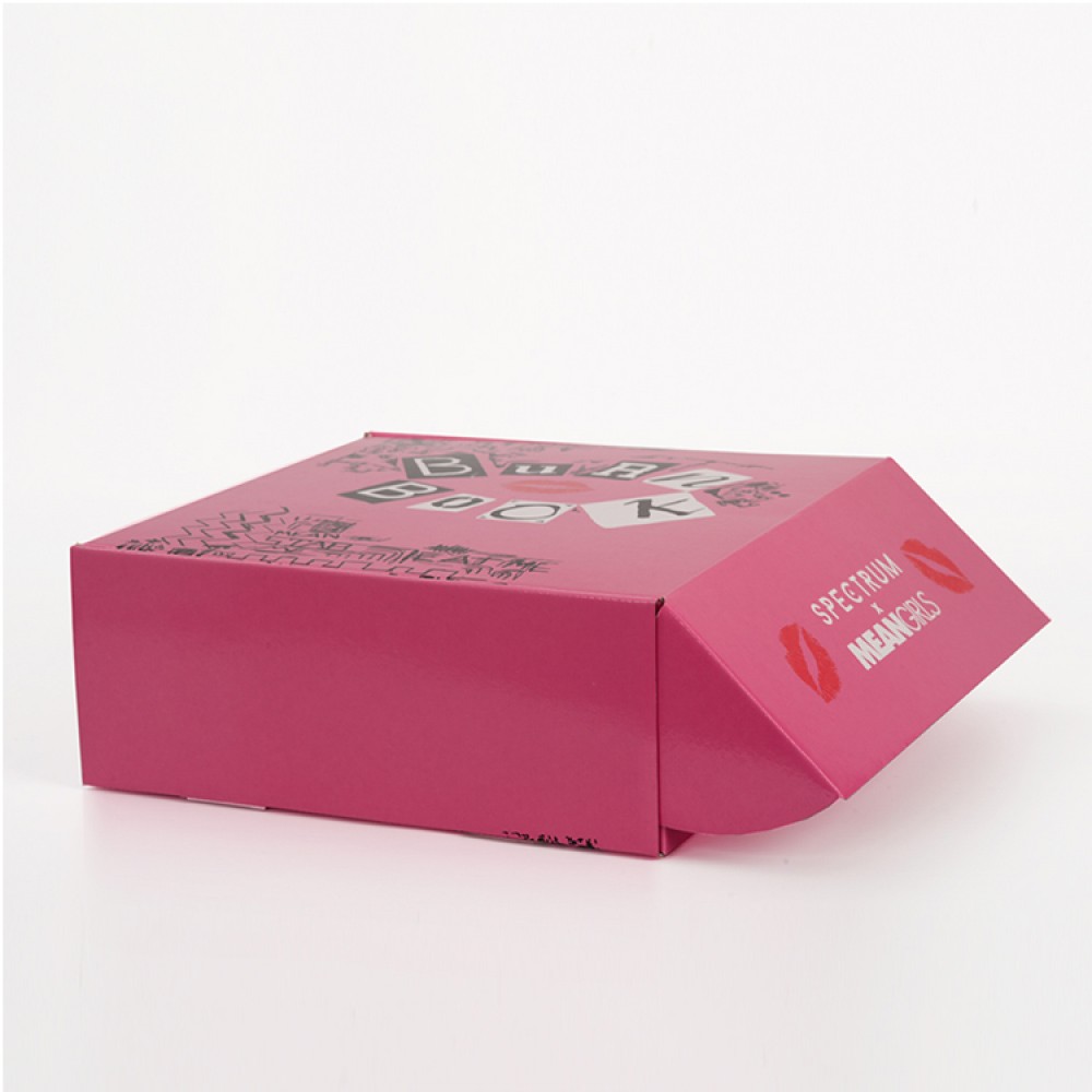 Caixa postal de assinatura rosa para envio de papelão ondulado personalizado