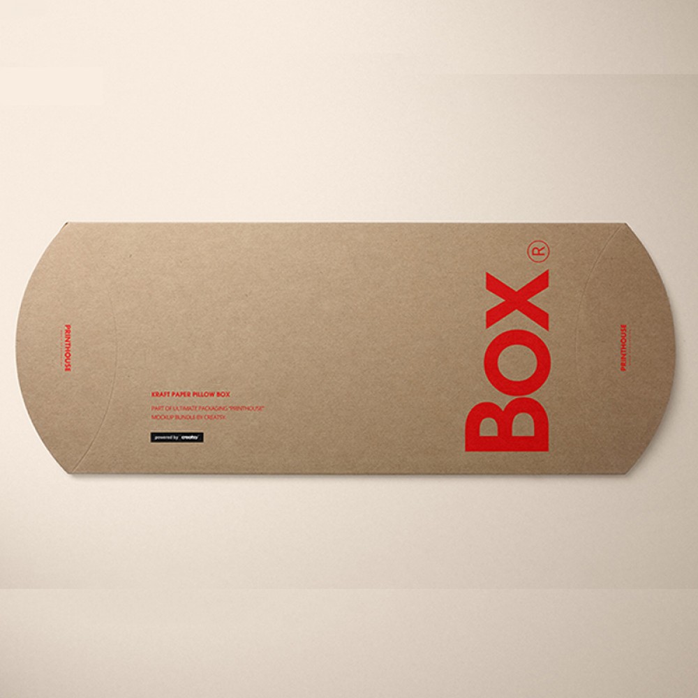 Caixa de papel em formato de travesseiro Kraft, caixas de presente, embalagem de caixa de travesseiro reciclada