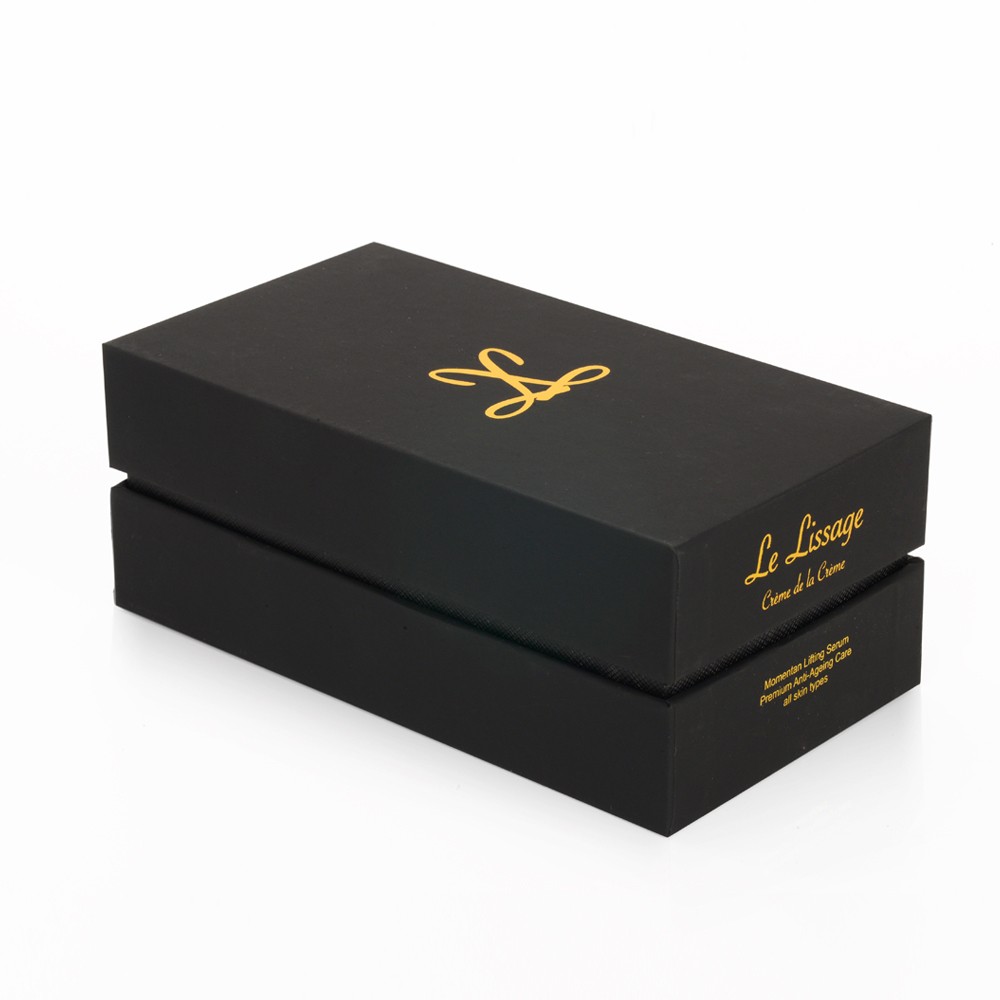 Maßgeschneiderte Geschenk-Kosmetikverpackungsbox aus schwarzem Karton für Kosmetika