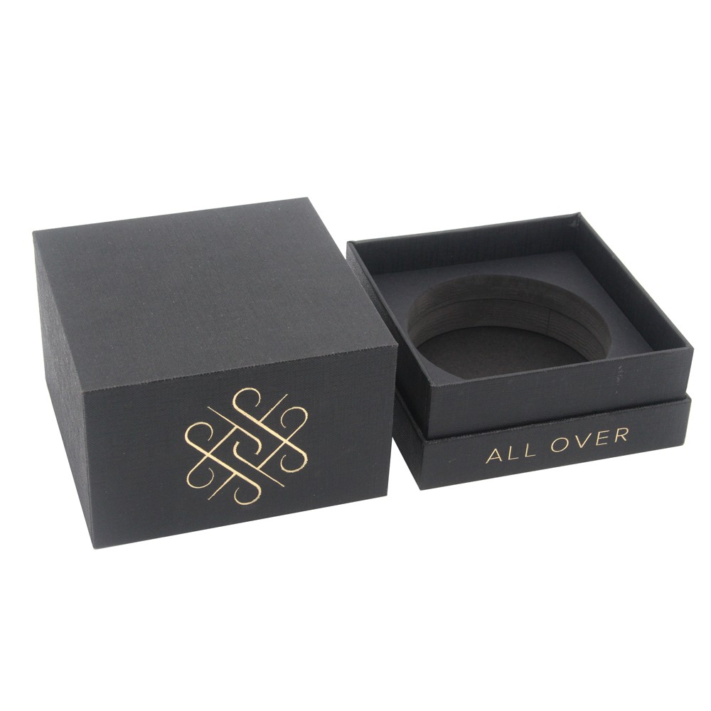Caja de regalo de embalaje de vela negra de configuración rígida