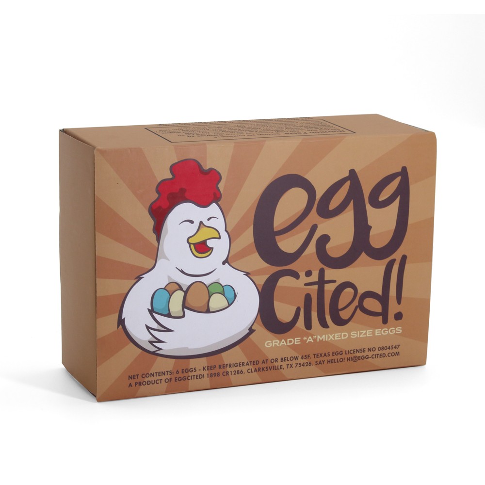 Caja de embalaje de huevos corrugados.