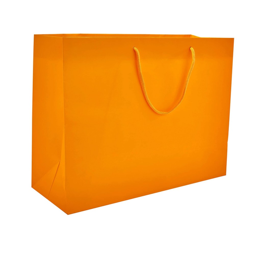 Saco de papel laranja com logotipo personalizado