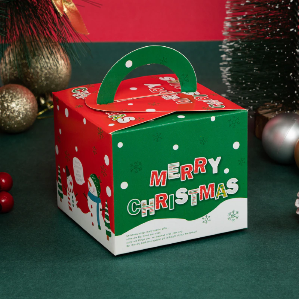 caja de embalaje de manzana navideña