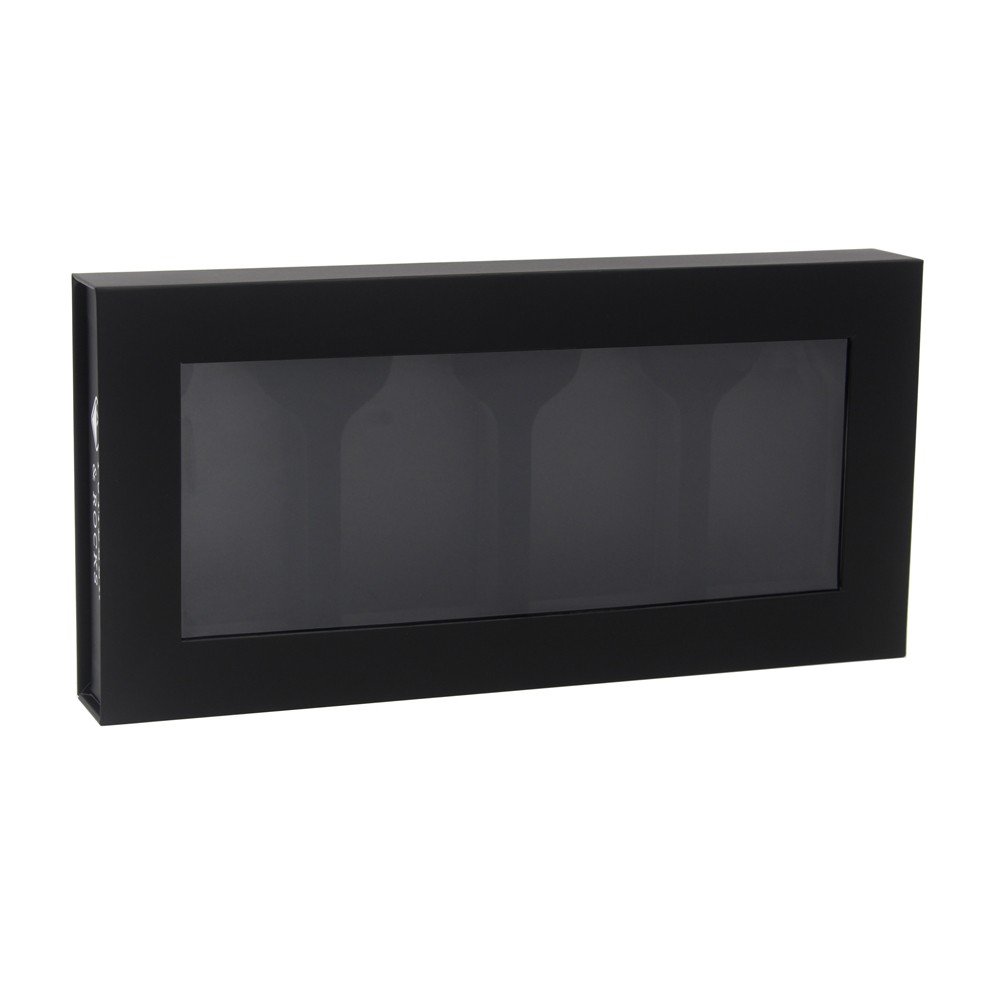 Caixa de presente preta com janela em pvc