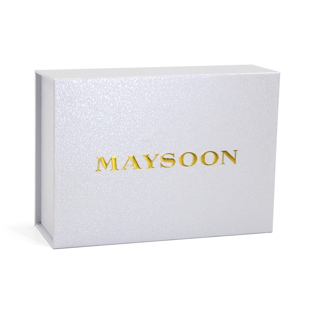 White rigid paper gift packaging box custom logo