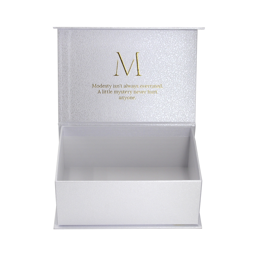 Logotipo personalizado de caja de embalaje de regalo de papel rígido blanco