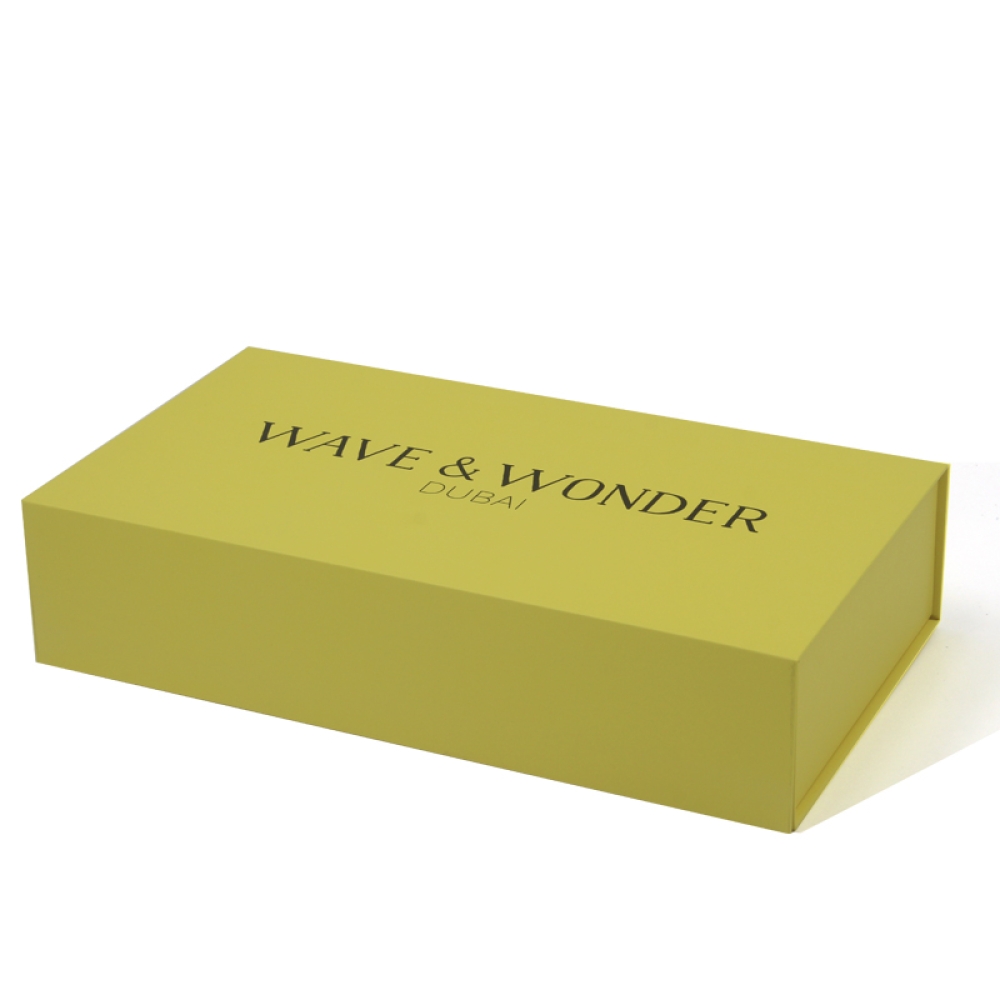 Custom paper yellow packaging gift box