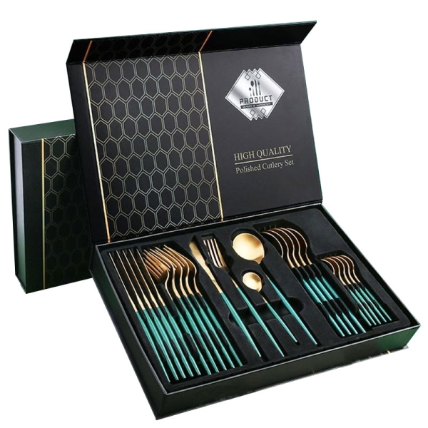 Coffret cadeau d'emballage de couverts de vaisselle personnalisé