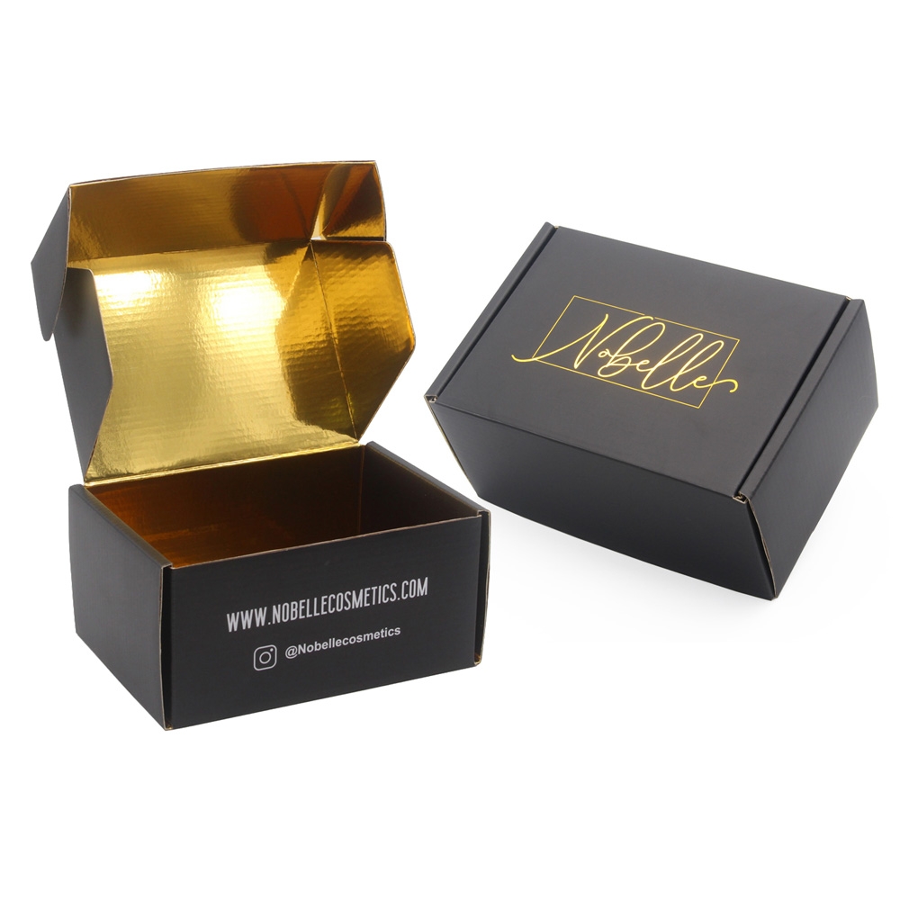 Black mailer box with gold stamping