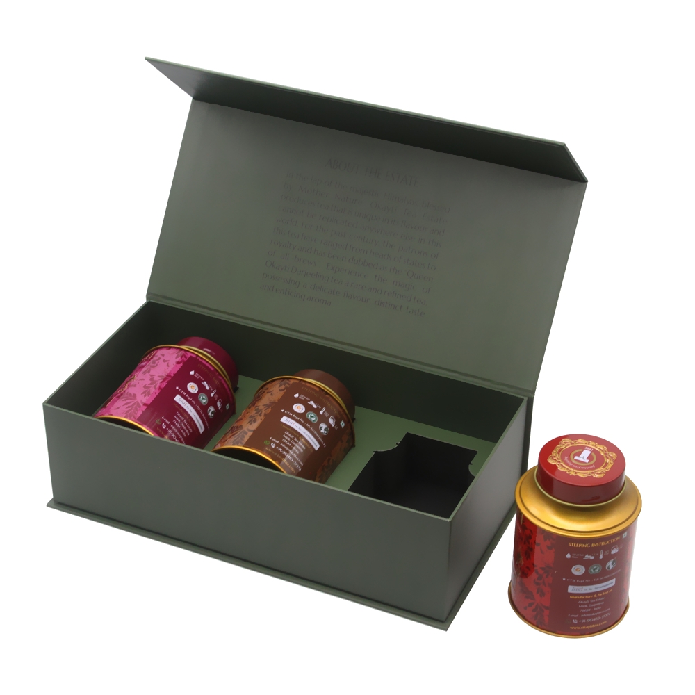 Magnetic tea canister packaging box