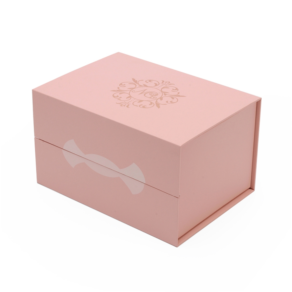 Pink Paper Gift Boxes With Magnetic Catch / Jewelry Cardboard Box