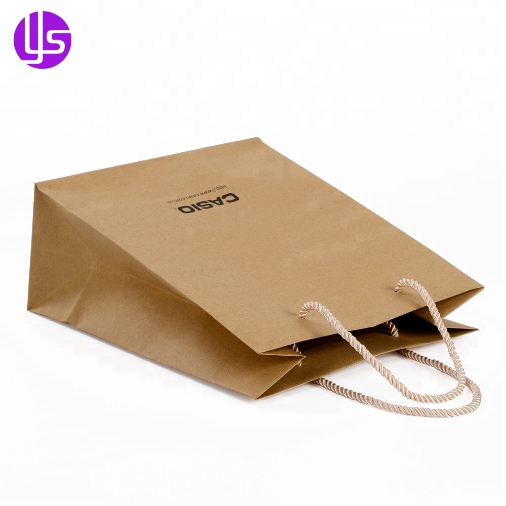 Wholesale Cheap Decorate Eco Friendly Personalized Small Brown Craft Paper Bag with Handles