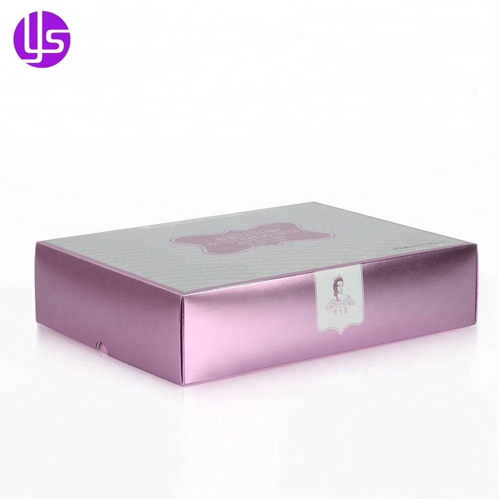 Lift Off Lid Metallic Paper Cardboard Cosmetic Beauty Gift Set Packaging Box