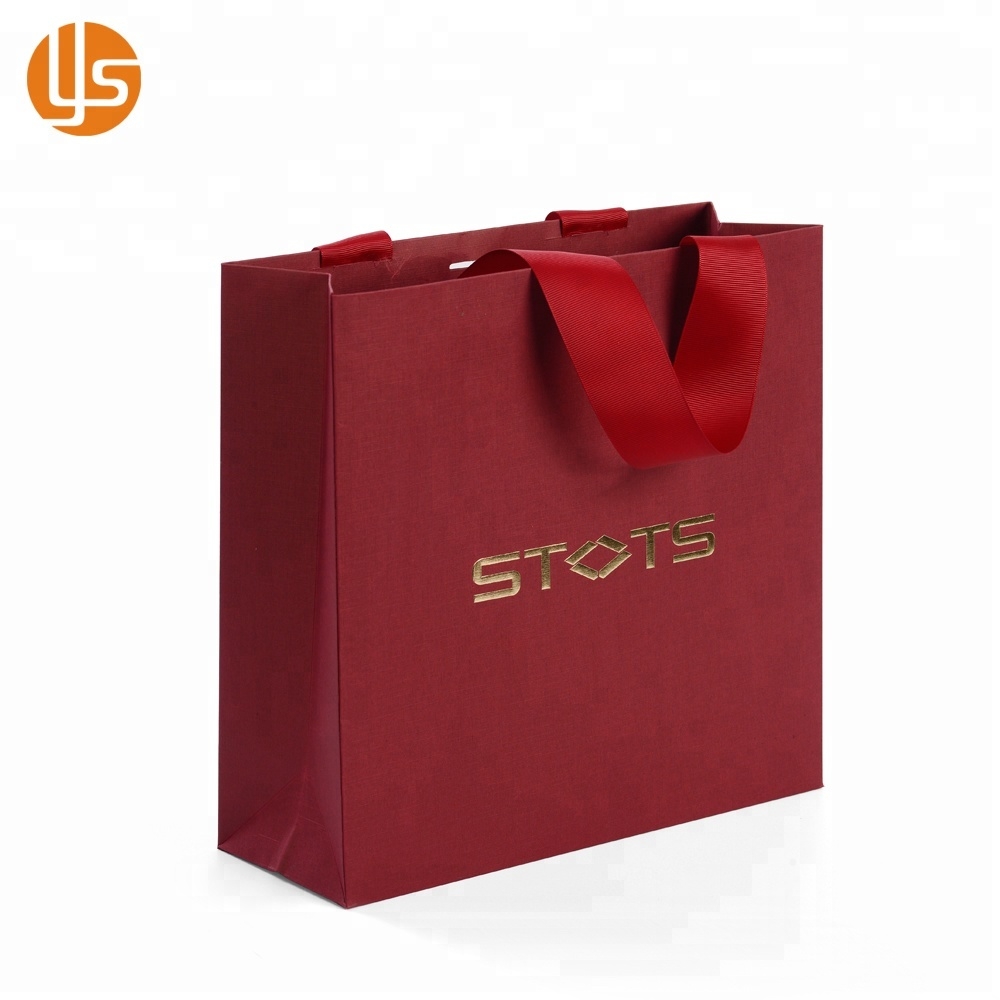 China Manufacture Wholesale Custom designs Handmade Garment Packaging Red Fancy Shopping Paper Bag