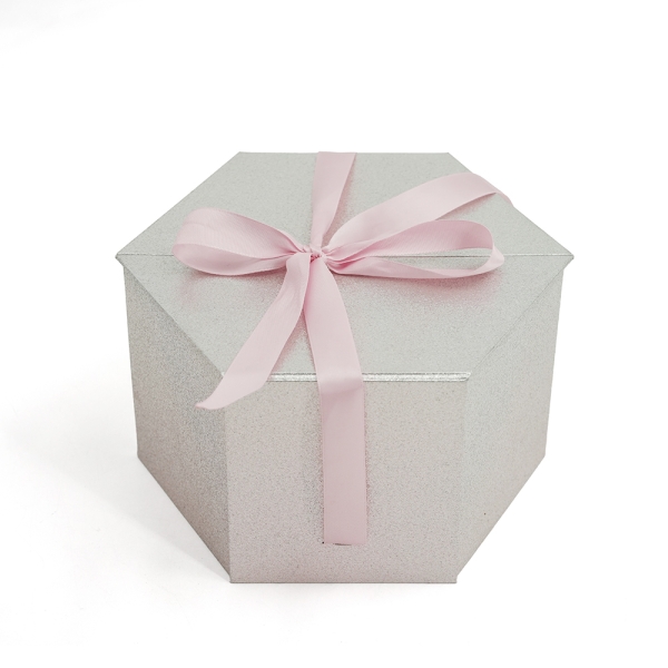 Glitter hexagon gift box for perfume or honey