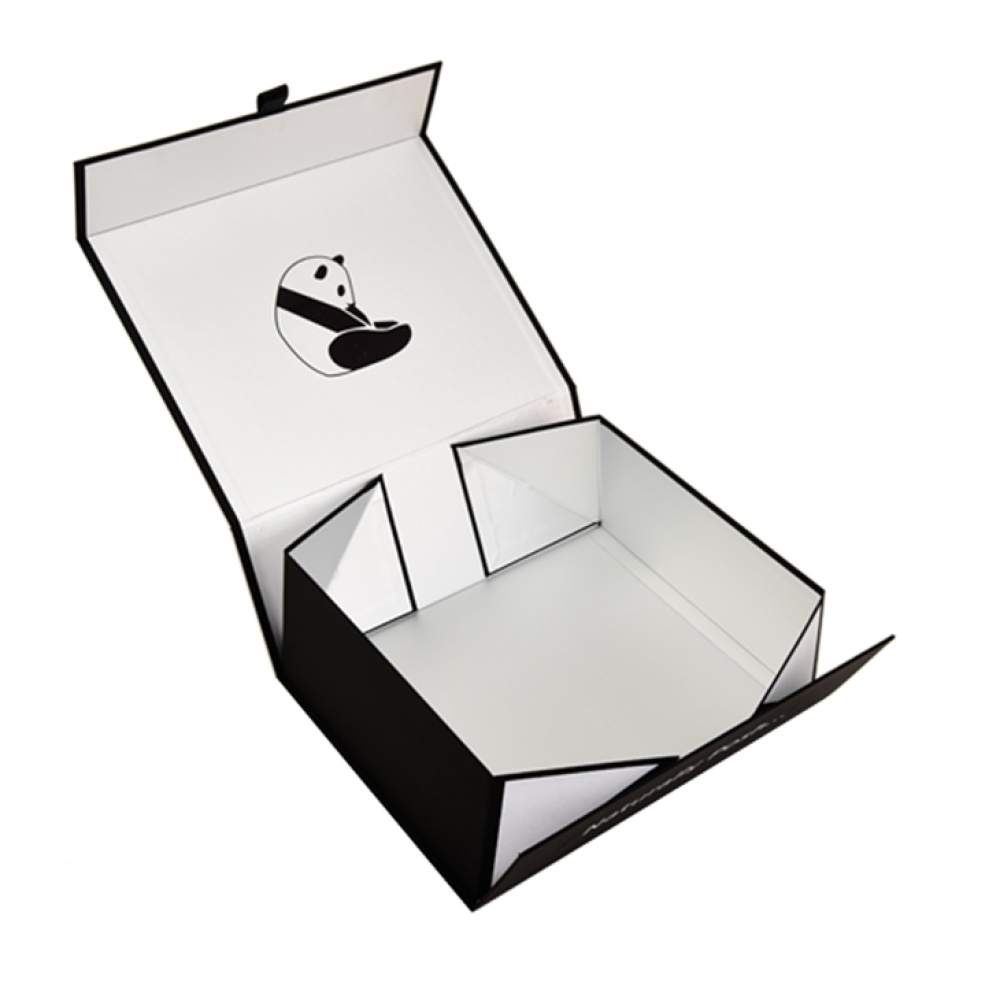 Caja de empaquetado cuadrada magnética del sombrero del paquete plano/caja de empaquetado de la gorra de béisbol en negro mate