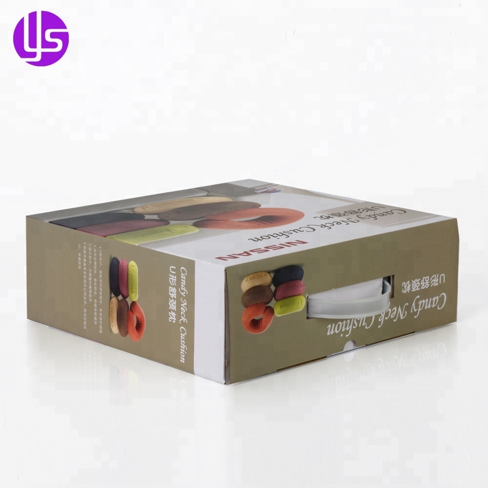 Wholesale High Quality Recycled Promotional Color Printed Cheap Corrugated Cardboard Carrying Box with Pvc Plastic Handle