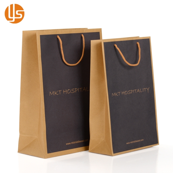 China Manufacturer Wholesale Luxury Handmade Custom Color Print Cheap Garment Shopping Recycle Brown Kraft Paper Bag with Handle