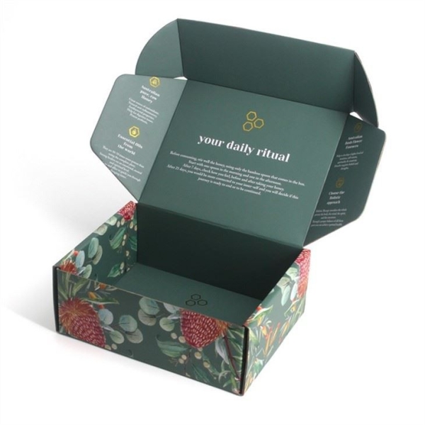 Tropical style mailer box packaging