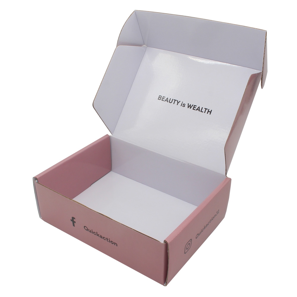 Glossy paper packaging mailer box with logo