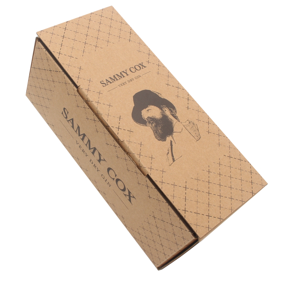 Custom Kraft Corrugated Single Wine Bottle Glass Packaging Shipping Boxes