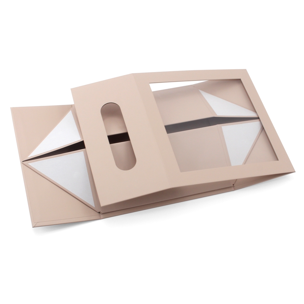 Paper packaging box with pvc window