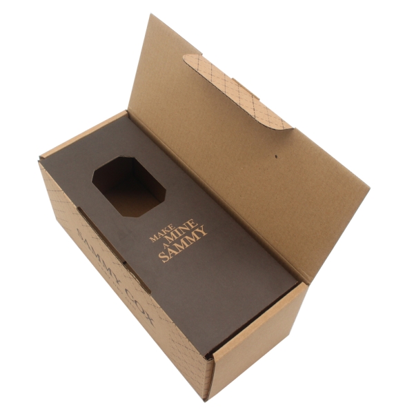 Custom Kraft Corrugated Single Wine Bottle Glass Packaging Shipping Boxes