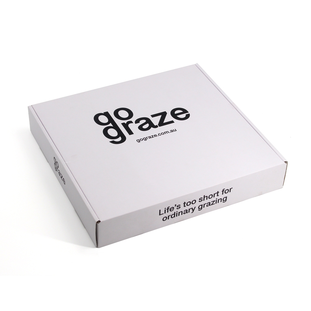 Custom corrugated white graze packaging box