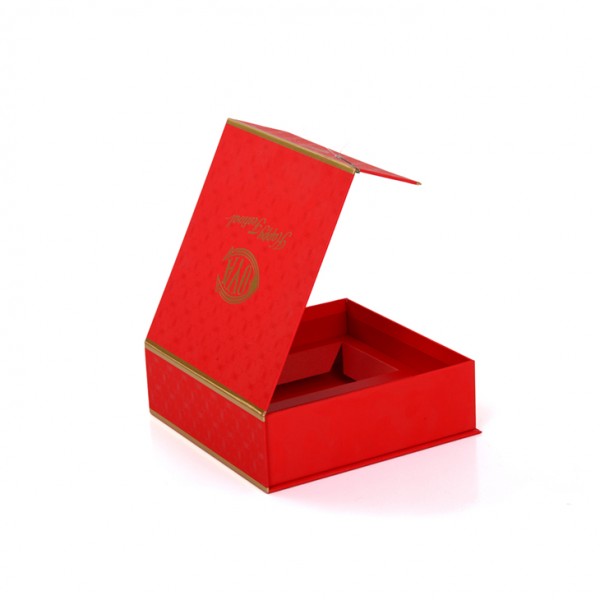 Boîte-cadeau magnétique rouge fait sur commande de papier de carton magnétique avec des insertions