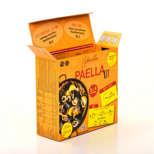 Boîte à paella en papier d'impression personnalisée, emballage de boîte à paella