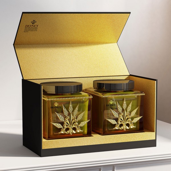 Caja de regalo de envasado de papel de miel personalizado de lujo para la caja de embalaje de la miel