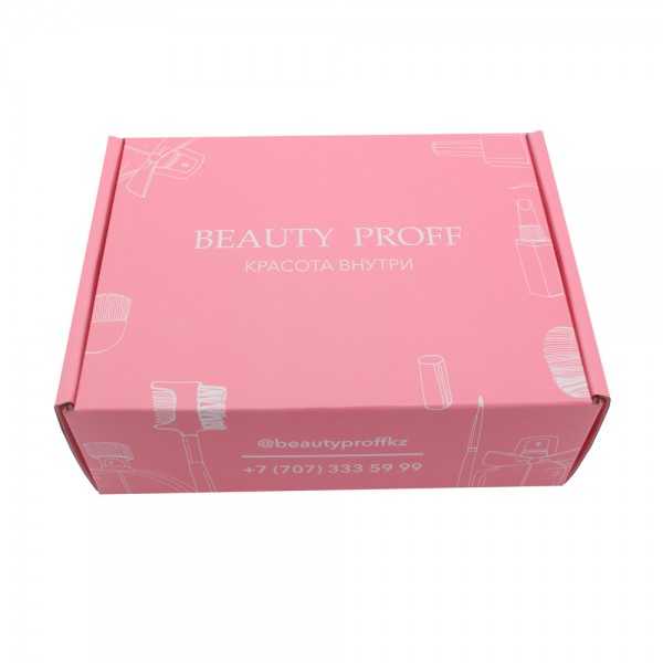 Logotipo personalizado para envio de caixa rosa conjunto de cosméticos para envio de caixas de embalagem onduladas para cuidados com a pele