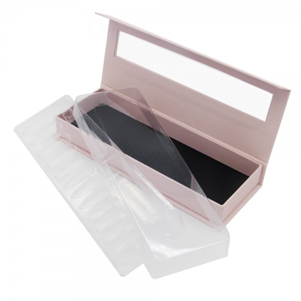 Caixa de embalagem de ponta de unha de papel requintada personalizada de alta qualidade para prensar unhas