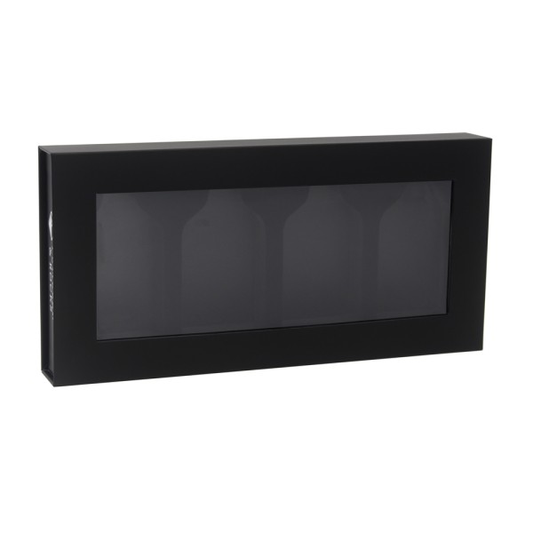 Caja de regalo negra con ventana de pvc.