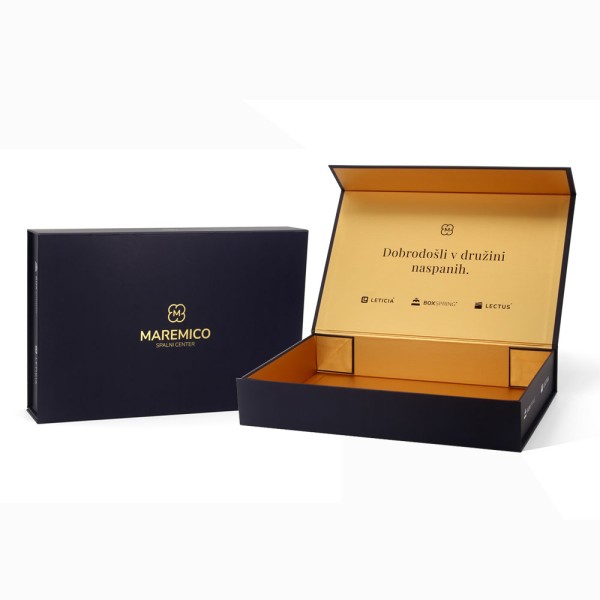 Boîtes personnalisées avec logo emballage feuille d'or