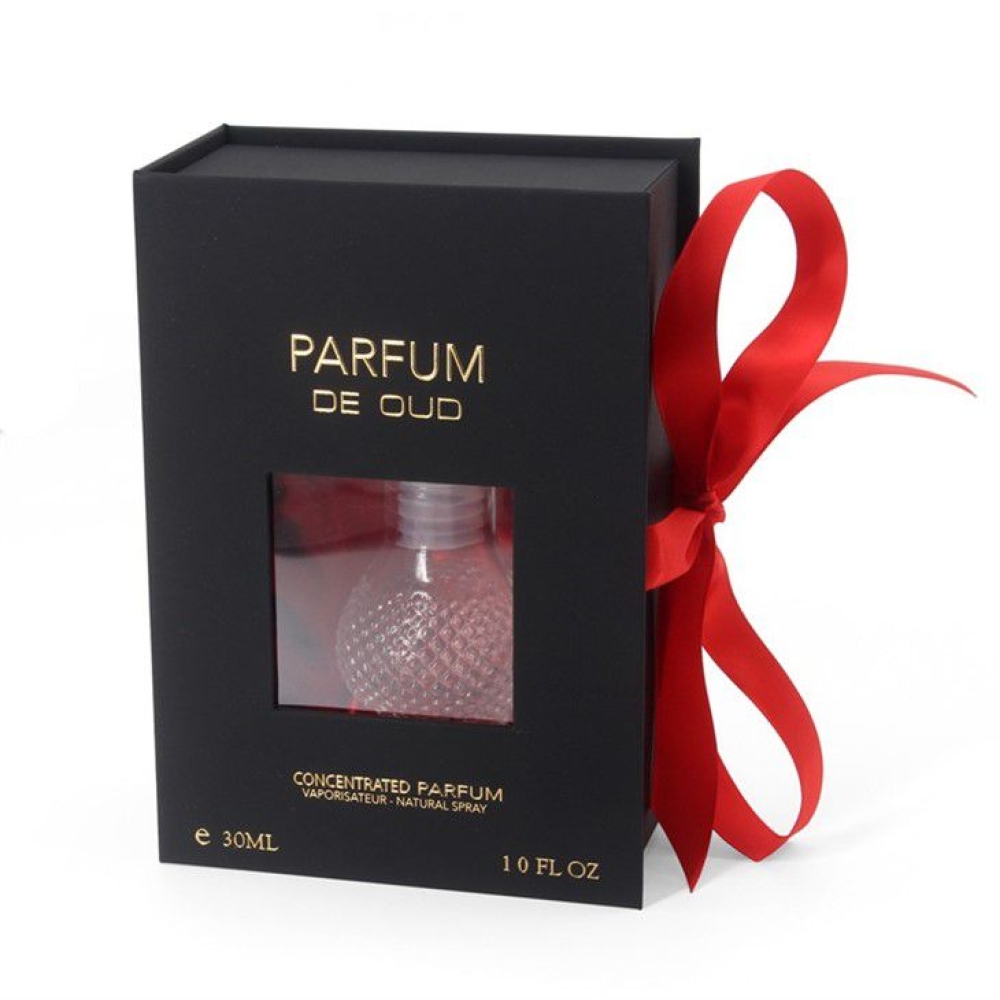 Perfume packaging box with pvc window